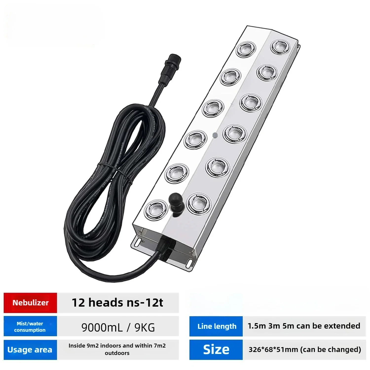 DC48V 10/12 Head Stainless Steel Ultrasonic Mist Maker Fogger for Air Humidifier Greenhouse Hydroponics Nebulizer Fog Sprayer 5