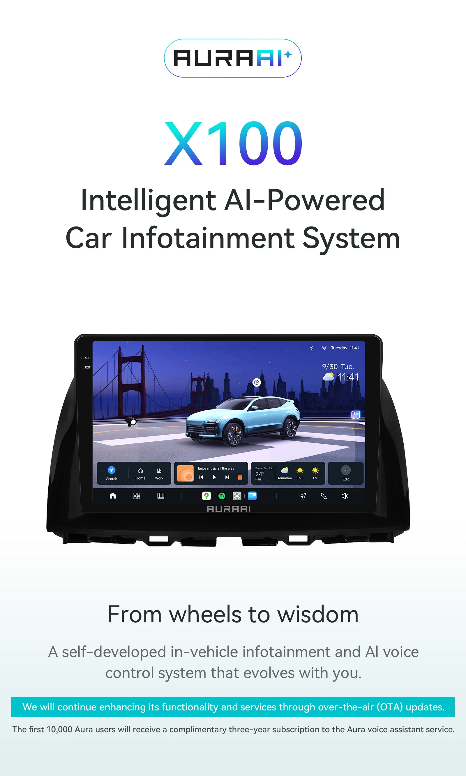 AURAAI 8 + 256G Carplay Android Auto radio Für Mazda CX5 CX-5 2012-2015 multimedia-player ADAS 360 Cam GPS 2K + 3D Intelligente Bildschirm – Detail 1