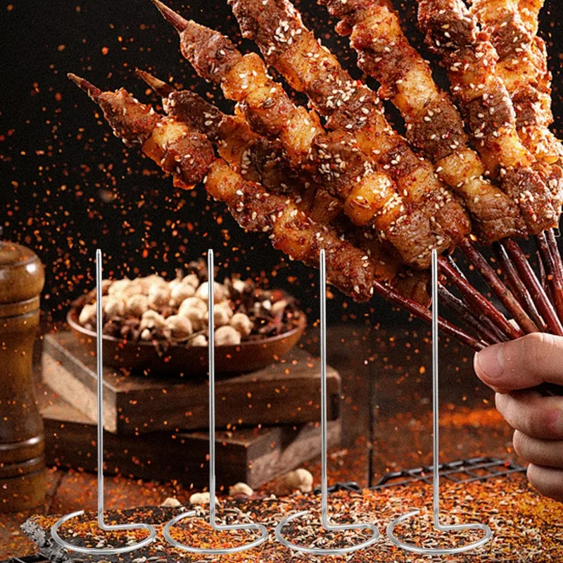 20/10PCS Stainless Steel Barbecue Skewer Food Grade BBQ Skewers Air Fryer Oven Vertical Grill Outdoor Camping Picnic Tools