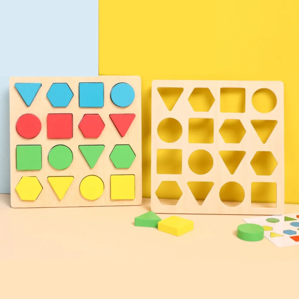 Early Learning Shape Colors Matching Memory Chess Wooden Educational Wooden Board Games Earning Toys Matching Game