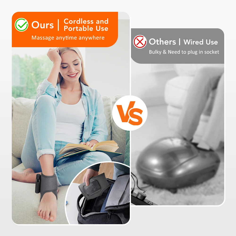 Foot Heat Massager Hot CompressesVibration Massager Breathable Material USB Foot and Ankle Joint Hot Compress Protection