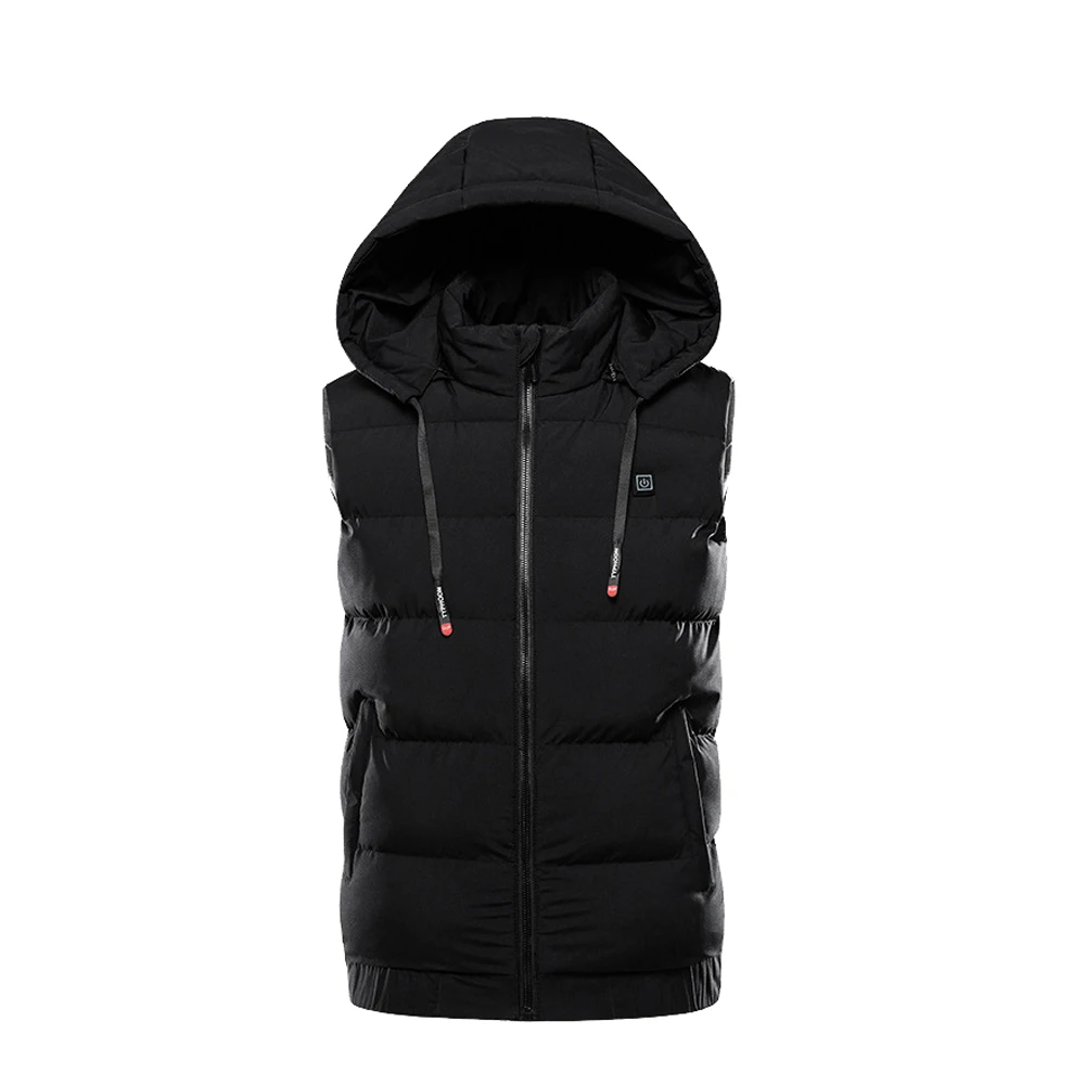 thumbnail image 1 of Chaqueta calefactora con capucha desmontable, chaleco calefactor eléctrico lavable para hombres y mujeres, chaquetas de invierno, abrigo, 3 niveles de calefacción, 9 zonas de calefacción, 1 of 5