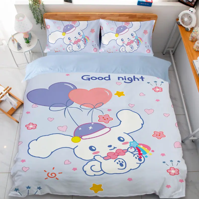 

Cinnamoroll Anime Kawaii Sanrio 3 4-Piece Set Quilt Pillow Cover Set Cute Cartoon Ins Bedding Sheet Mat Gifts for Girls