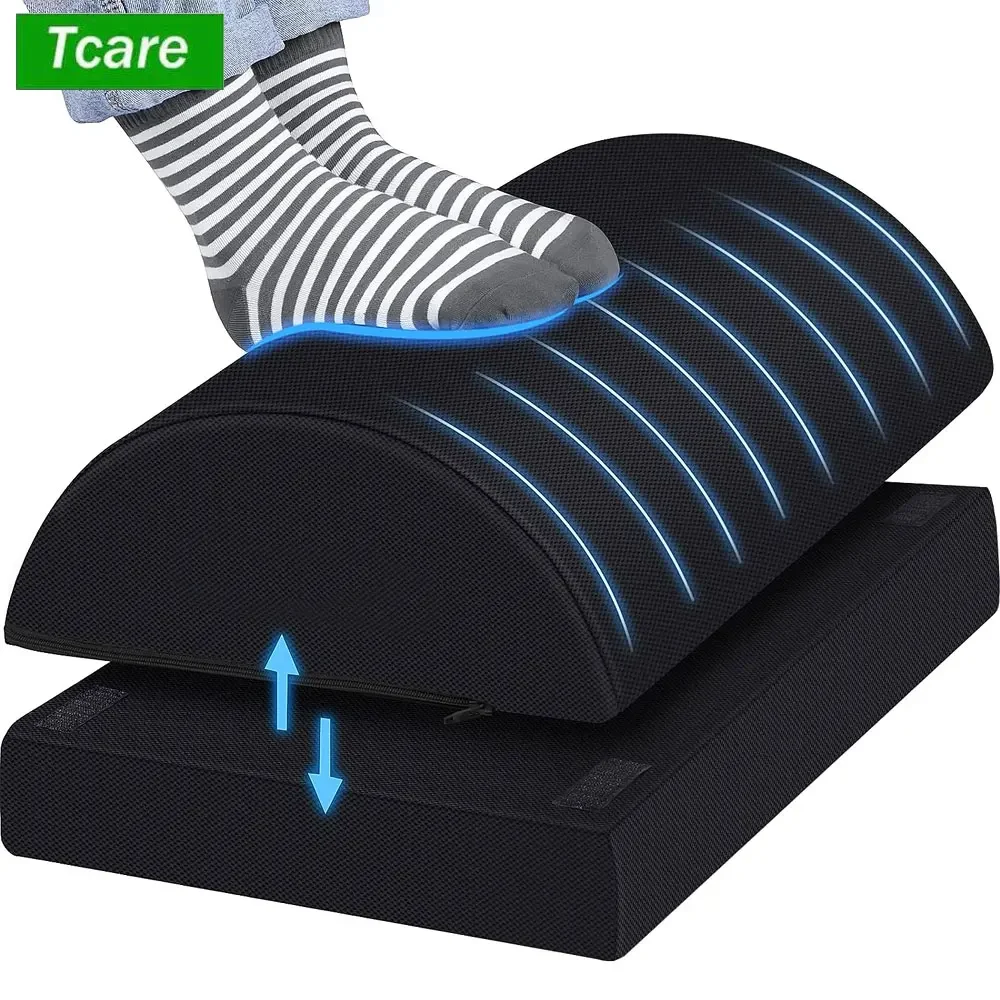 Adjustable Foot Rest Under Desk, Soft Memory Foam Footrest Under Desk, Ergonomic Under Desk for Foot Rest At Work, Home,Airplane yoga travel foot pedal airplane footrest car hammock desk work leg inflatable pillow kid essentials flight seat