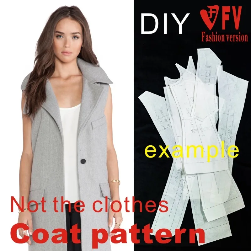 Clothing DIY Overcoat Sewing Pattern Coat Sewing Template Cutting drawing BFY-40