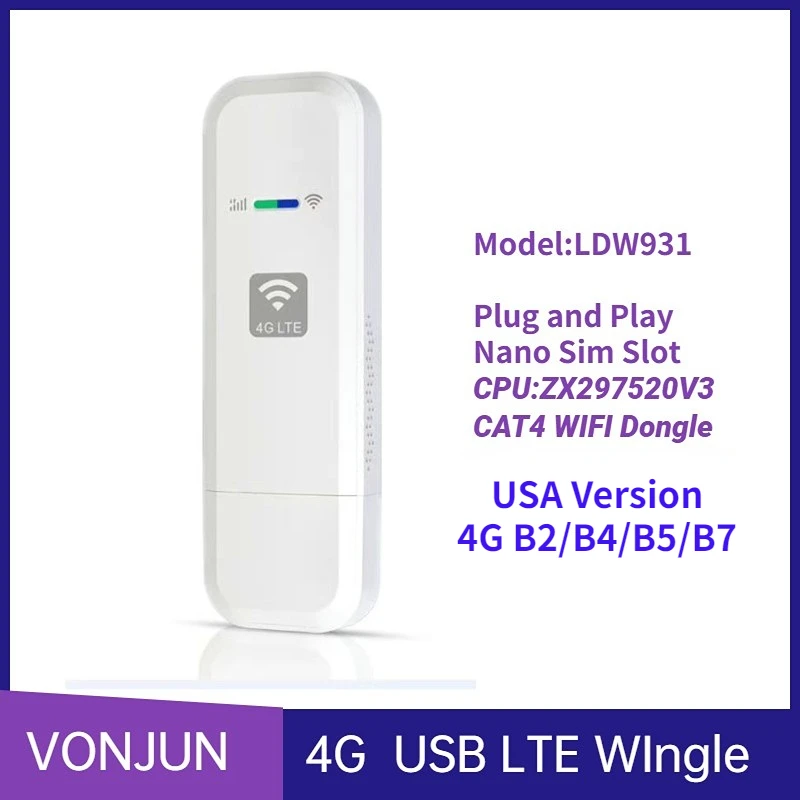 

LDW931 4G Роутер Nano SIM-карта LTE USB модем Hotspot WIFI Dongle