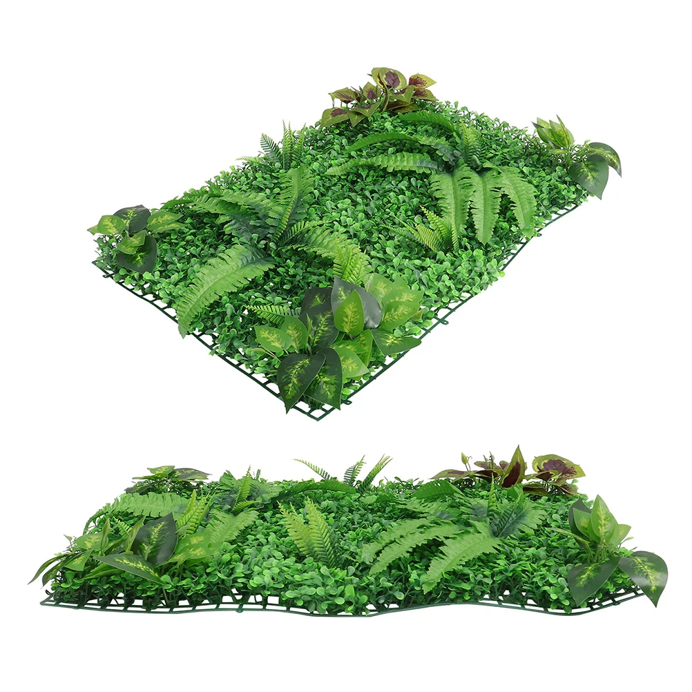 

2 Pcs Artificial Plant Wall Greenery Backdrop Outdoor Plants Decoration Grass Panel For Indoor Plastic Hedge