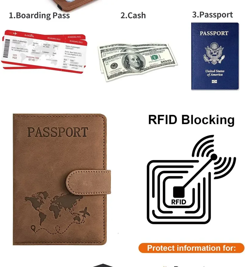 Passport Holder for Travel Essentials Passport Wallet Cover Case for Travel Accessories,Passport Book Holders for Women/Men