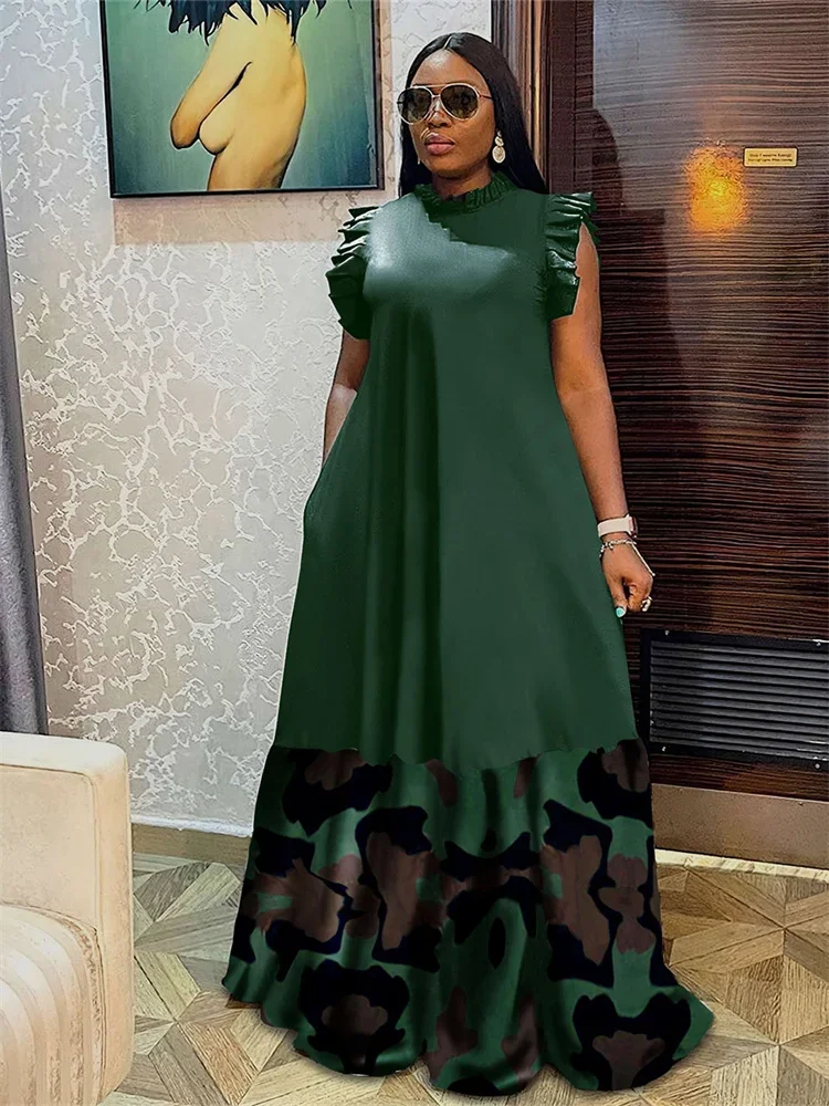 Wmstar Plus Size Dresses for Women Party Summer Clothes Patchwork Elegant  Full Length Fashion Maxi Dress Wholesale Dropshipping - AliExpress 200000345
