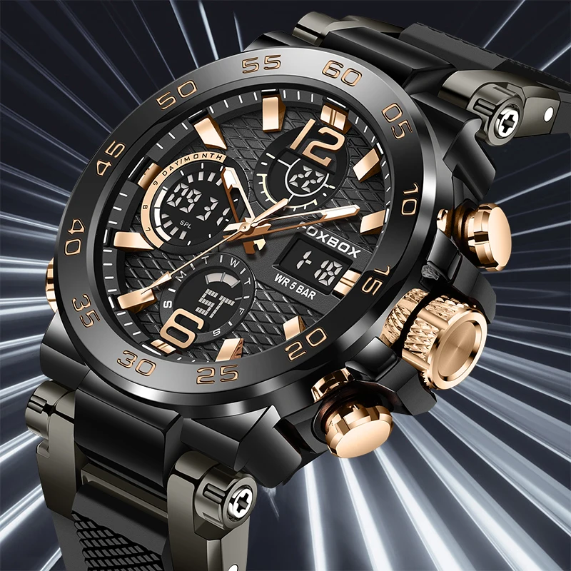 

LIGE NEW Fashion Military Watches for Men Luxury Original Sports Chronograph Watch ​Waterproof Quartz Clock Digital WristWatch