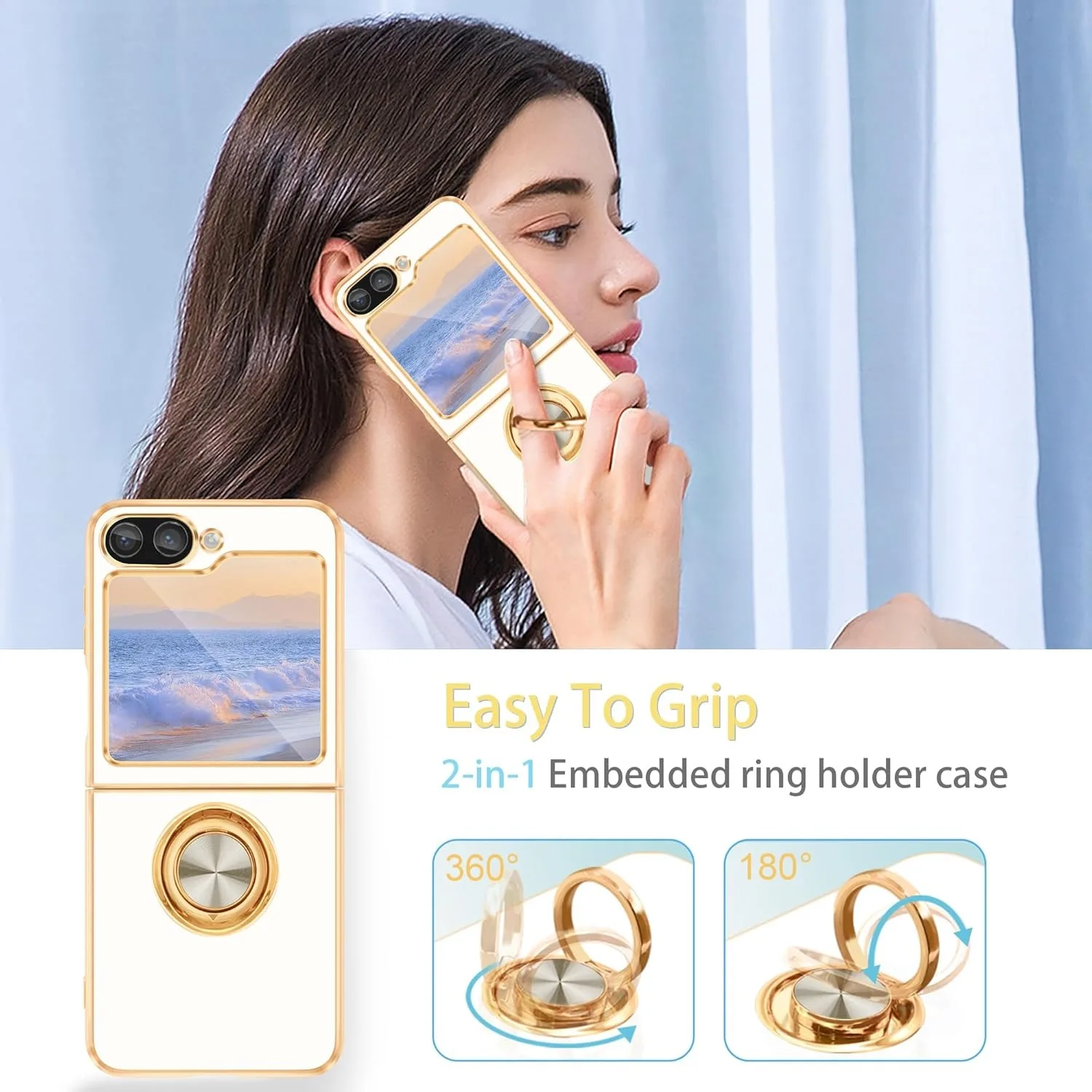 Electroplate Solid Color Magnetic Ring Holder Phone Case