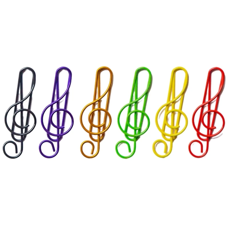 

50Pieces Colorful Paperclips Musical Note Paper Clamps File Clips Book Page Divider for Student Teacher Office Supplies Dropship