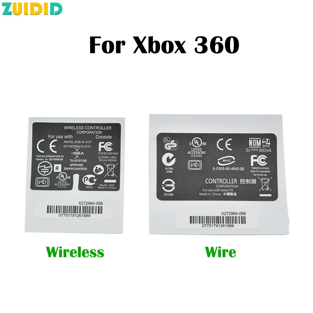 ZUIDID 5pcs For XBOX Series S/X Skin Sticker Stickers Skins For XBOX 360/ONE Slim S/Elite Handle Label Back Sticker Controller