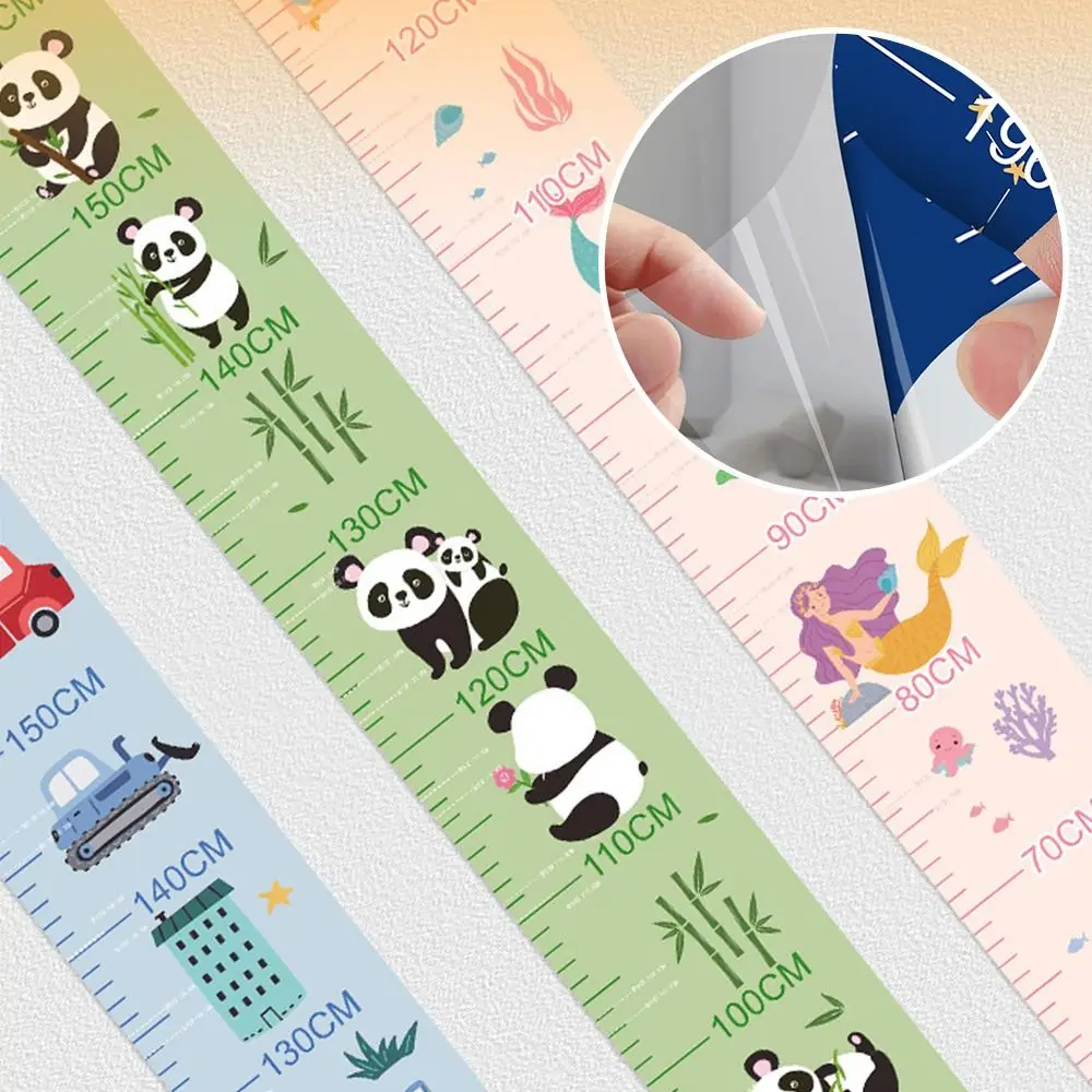 Waterproof Self-adhesive Cartoon Growth Chart for Kids - 2m Height Measurement Sticker