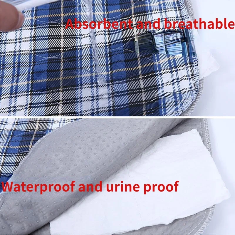 Couche-Culotte Imperméable et Lavable en Coton Respirant Antidérapant, Polymères Urinaires en Silicone pour Enfant et Adulte