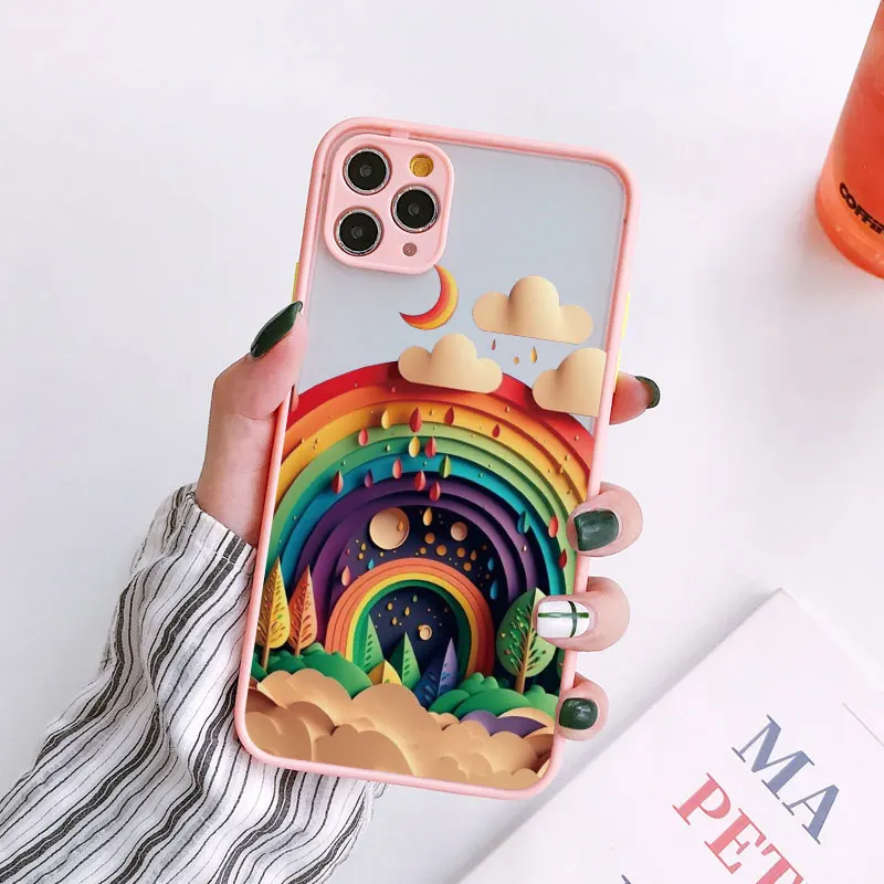 Landschaft Handy hülle für iPhone 15 14 11 12 13 Pro Max kreative Berge und Flüsse für iPhone xs x xr 7 8 plus se2 Rückseite – Detail 6