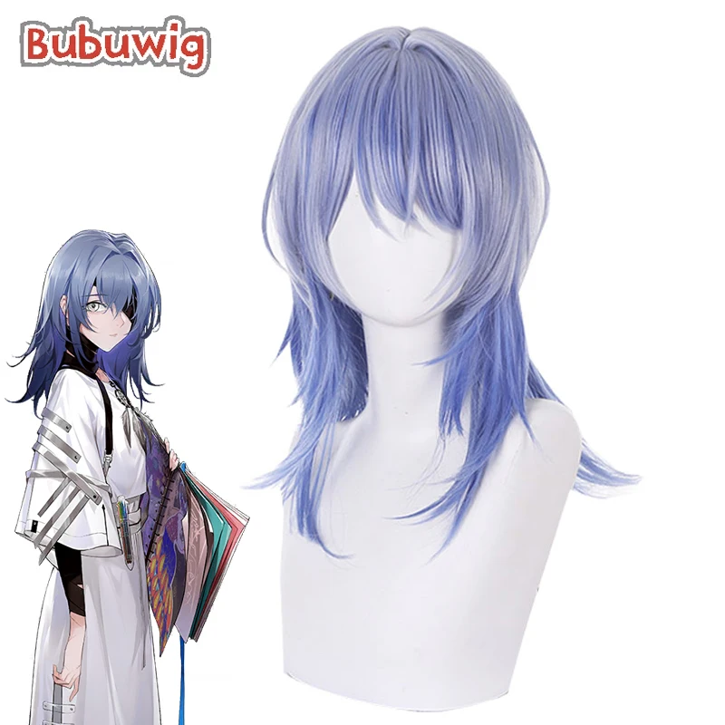 Bubuwig Synthetic Hair Hecate Cosplay Wigs Path to Nowhere Hecate 45cm Long Straight Blue Mixed Gray Party Wigs Heat Resistant hanson middle of nowhere 1 cd