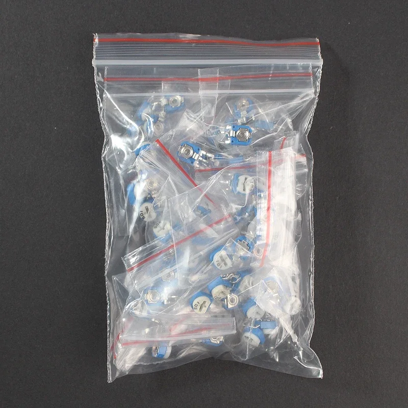 65PCS Trimmer Potentiometer RM063 Adjustable Resistance 100R~1M Potentiometers 1K 5K 10K 20K 50K 100K 500K 1M Variable Resistors