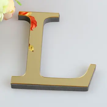 15 cm Oro Lettere Inglese Adesivi Murali Wall Art Alfabeto Autoadesivo Specchio Acrilico 3D + Numeri EVA Ornamenti Per La Decorazione Domestica 1