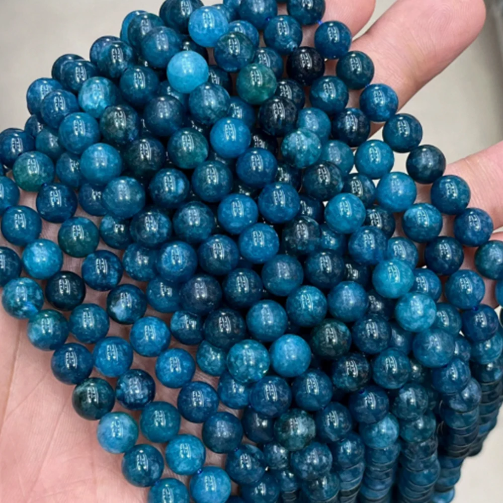 8mm Apatit Runde Lose Perlen DIY Charm-Armband Ohrringe Halskette für Schmuckherstellung