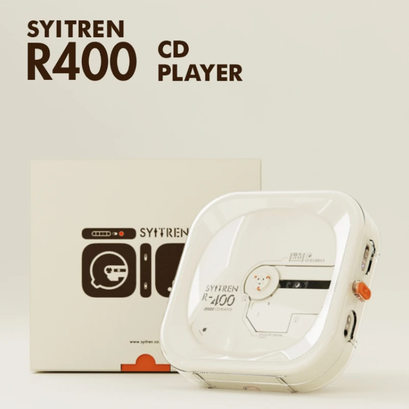 

CD-плеер Syitren R400, профессиональный прослушивающий альбом, высококачественный музыкальный плеер, праздничные подарки, перезаряжаемый Bluetooth 5,3