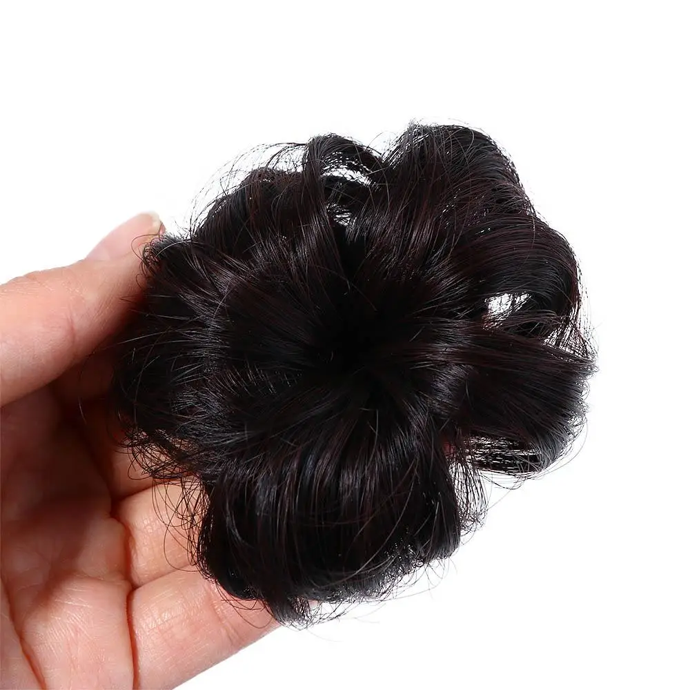Synthetic Fake Hair Bun Children Kids Headwear Girls Ball Head Hairpin The Tide Girl Wig Baby Hair Wig Short Curl Chignon