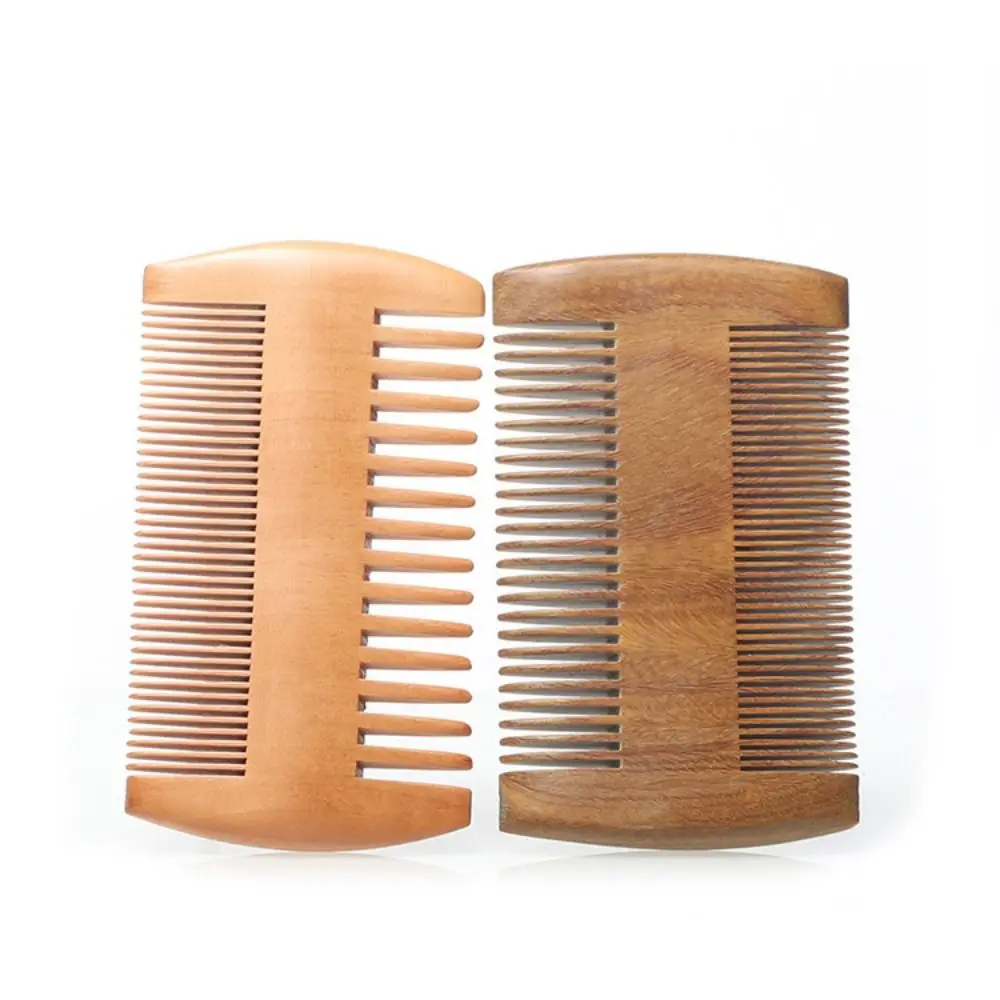 

Spray Paint Waxing Head Care Double-Sided Massage Scalp Grate Comb Beard Comb Natural Peach Wood Remove Dandruff Lice