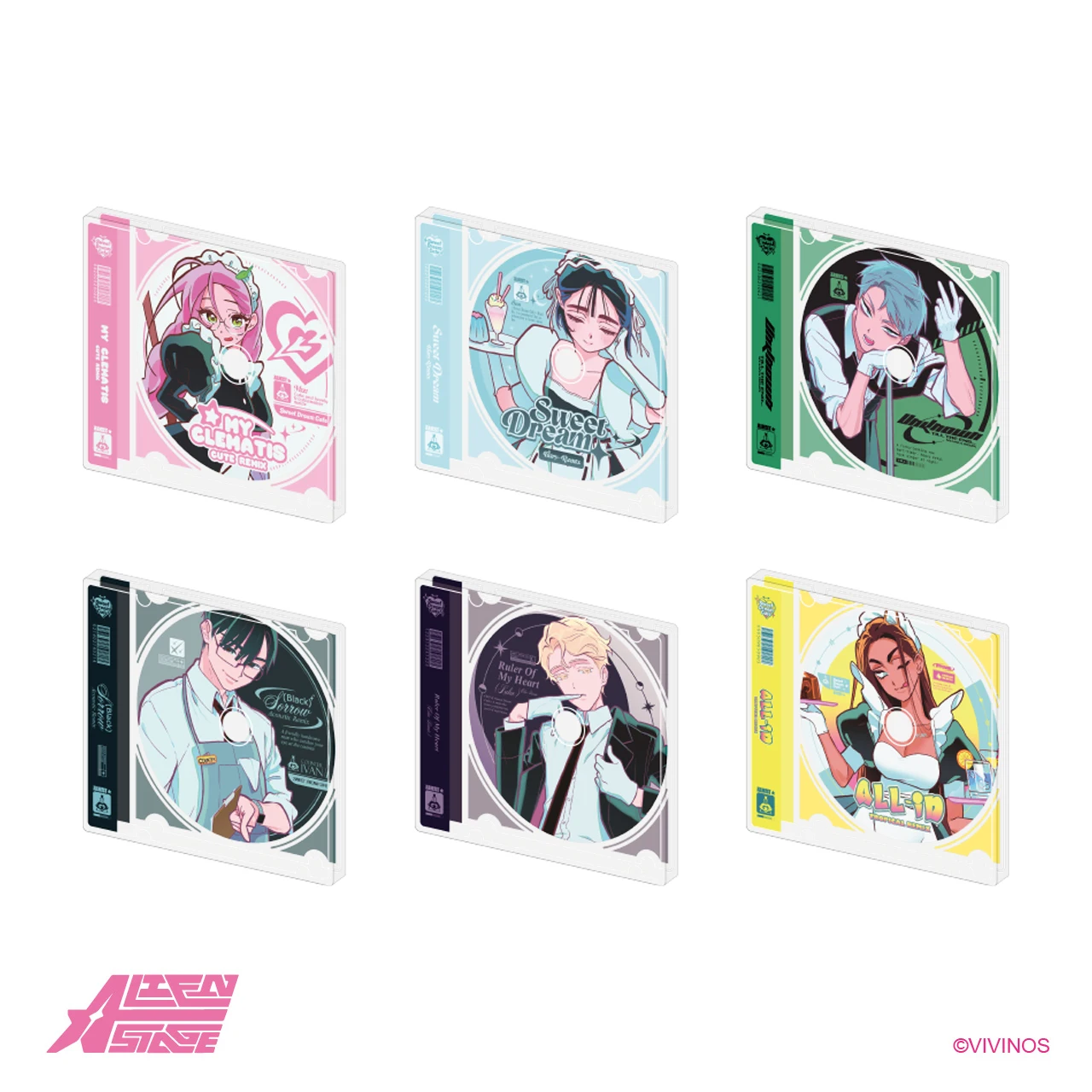 2025 Anime Alien Stage Acrylic Stand Card Quicksand Mahjong Brick