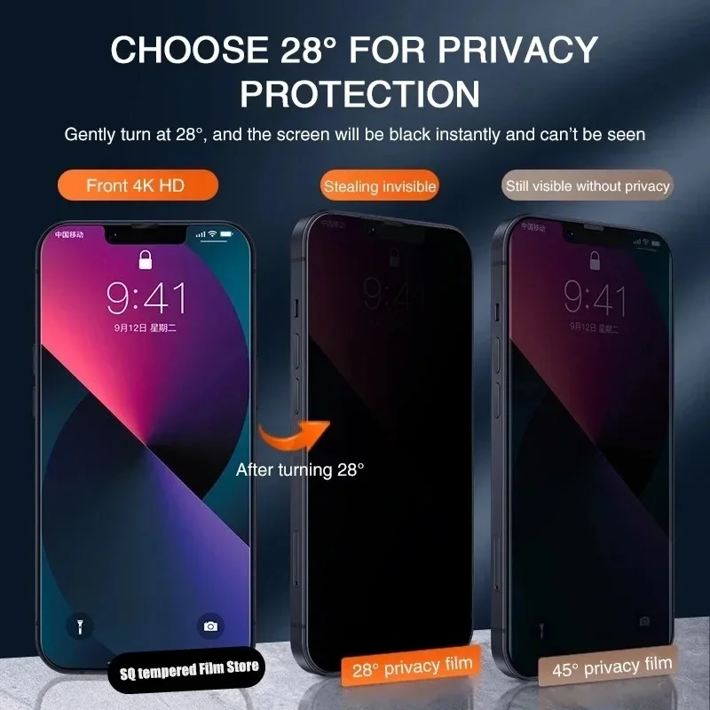 Premium Privacy Anti-Spy Tempered Glass Screen Protectors (3-Pack)