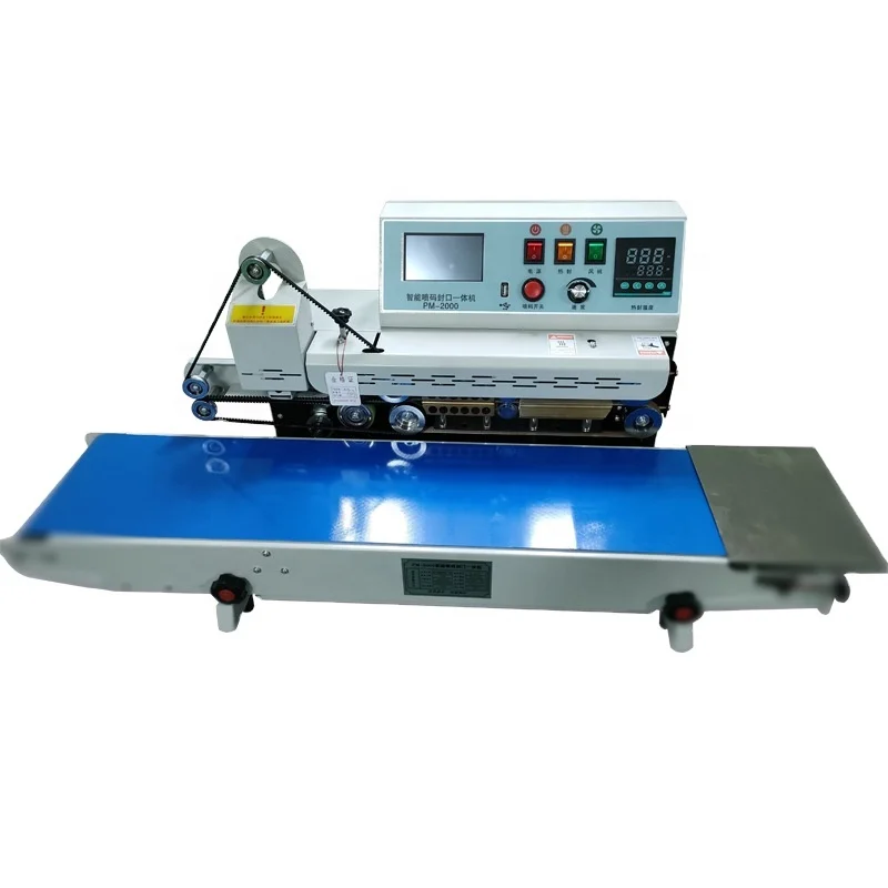 

Automatic Continuous Band Sealing and coding Machine for packing bags with low price