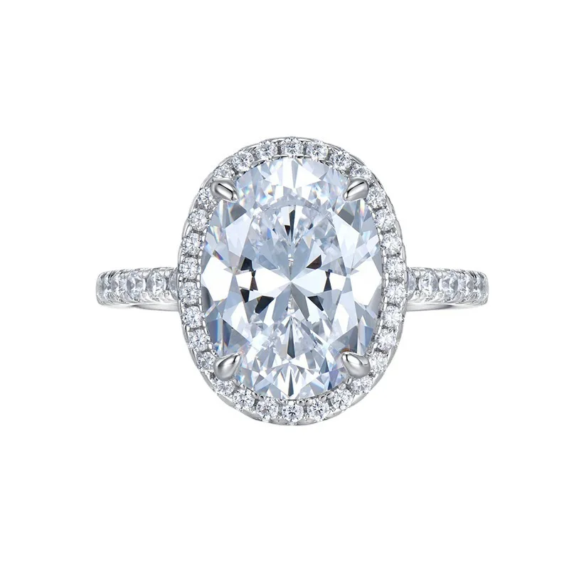 

Серебряное кольцо S925, 9*12, овальная фотография, кольцо из высокоуглеродистого бриллианта, модное и оригинальное