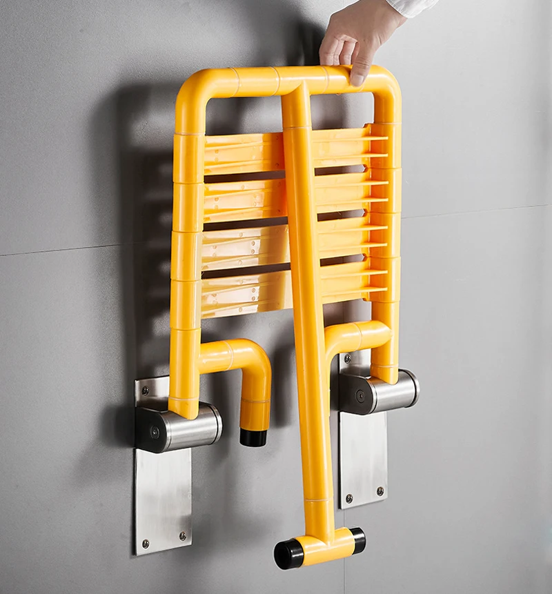 Bathroom Shower Wall Mounted Seat Folding Stool Entrance Door Changing Shoes Chair Stainless Steel+Nylon Bearing 200KG 5
