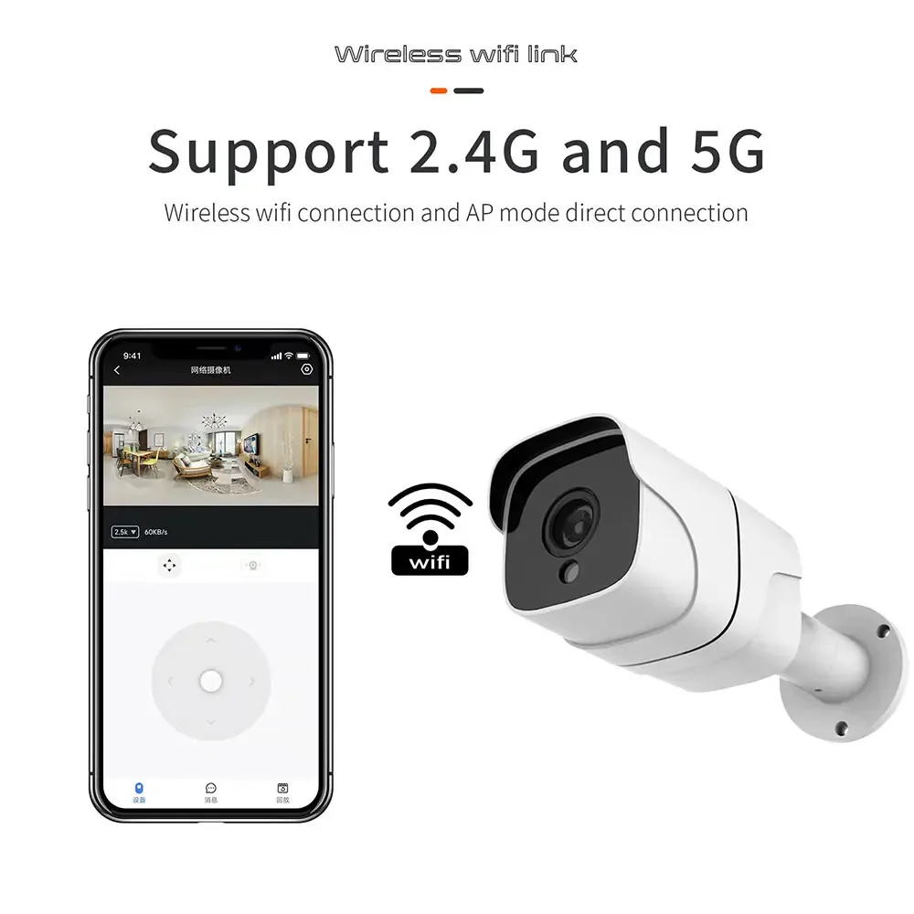 ANSVICAM Tuya 5MP Outdoor Bullet 5G WiFi Camera Outdoor Waterproof Wireless Security Surveillance IR Night Vision Motion Cameras 2