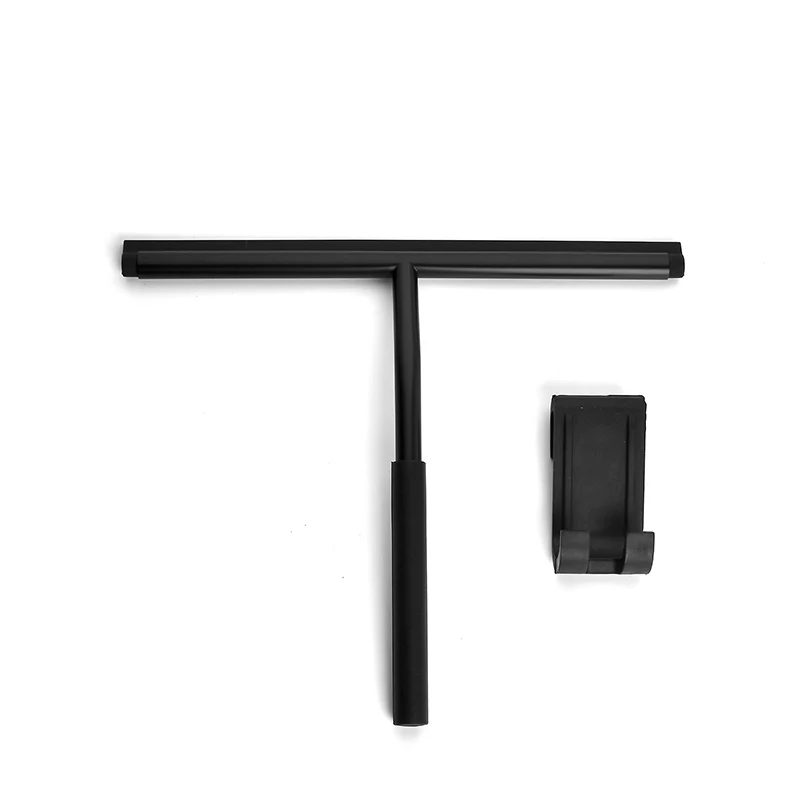 10'' INCH Silicone Shower Squeegee Scrape Black Gray Color With Hook Cleaner Bathroom Kitchen Glass Car Cleaning Tools 2