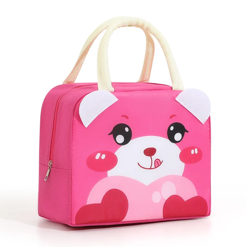 3D Cartoon Design Handheld Lunch Bag For Kids Students Insulated Bento Pack Thermal Food Storage