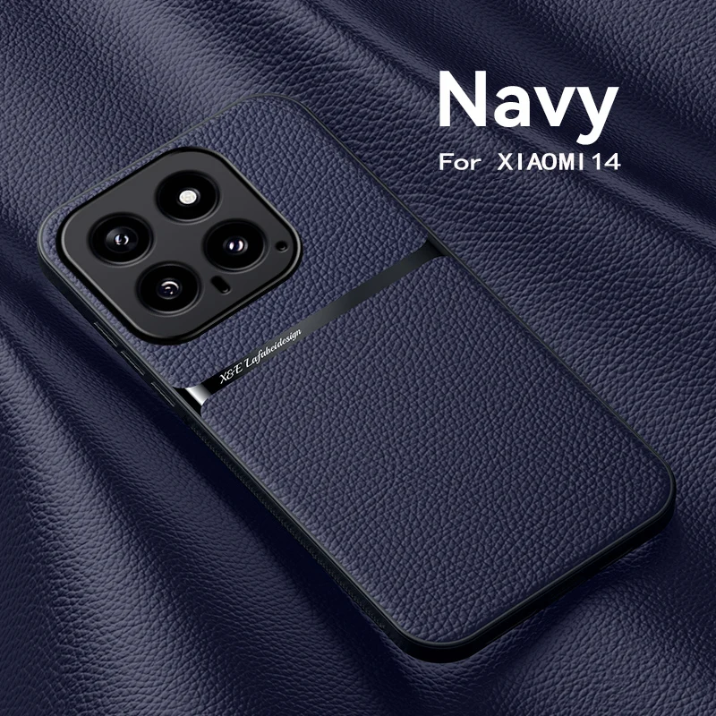 Premium Magnetic Leather Car Holder Case - Silicone Protective Back Cover