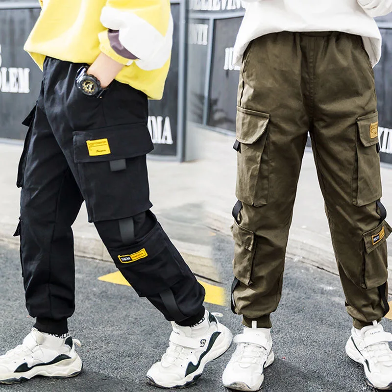 Joggers Boy Cargo Pants Kids Spring Autumn Casual Teenage Trousers Solid Children Pants for Baby Boys Sport Sweatpants Clothes boys pants