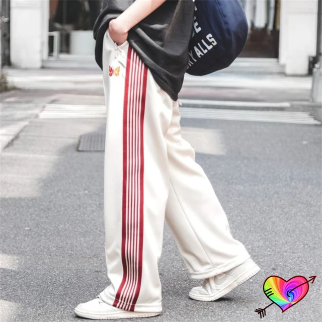 High Quality Embroidered Butterfly Needles Track Pants Straight Trousers |  eBay