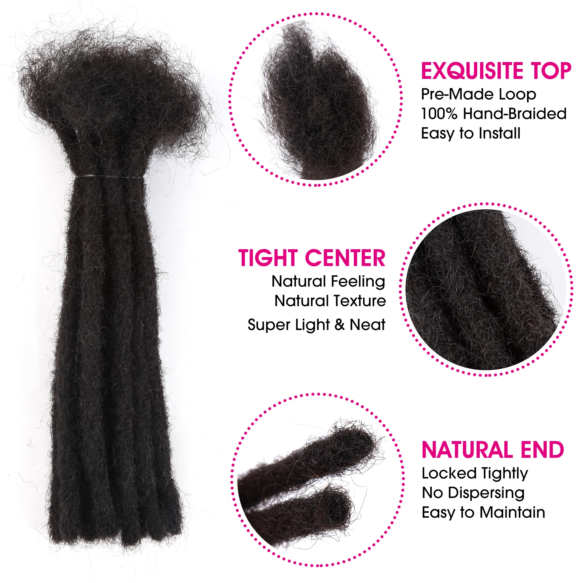 Рисунок 3 - 8 дюймов, 100% натуральные удлинители дредов