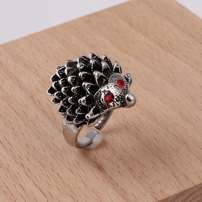 20 Pcs/lot Fashion Personality Adjustable Punk Hedgehog Ring Unisex Retro Ring Creative Simple Couple
