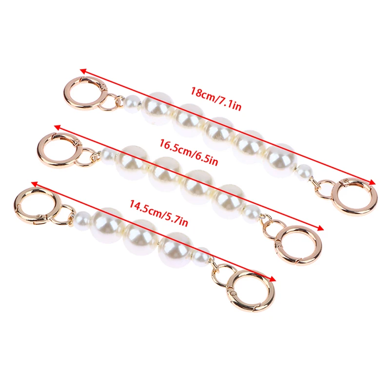 nipocaio 2 Pieces Imitation Pearl Chain Strap Extender Pearl Bag Chain Strap  Extender Pearl Purse Chain Strap Extenders Replacement