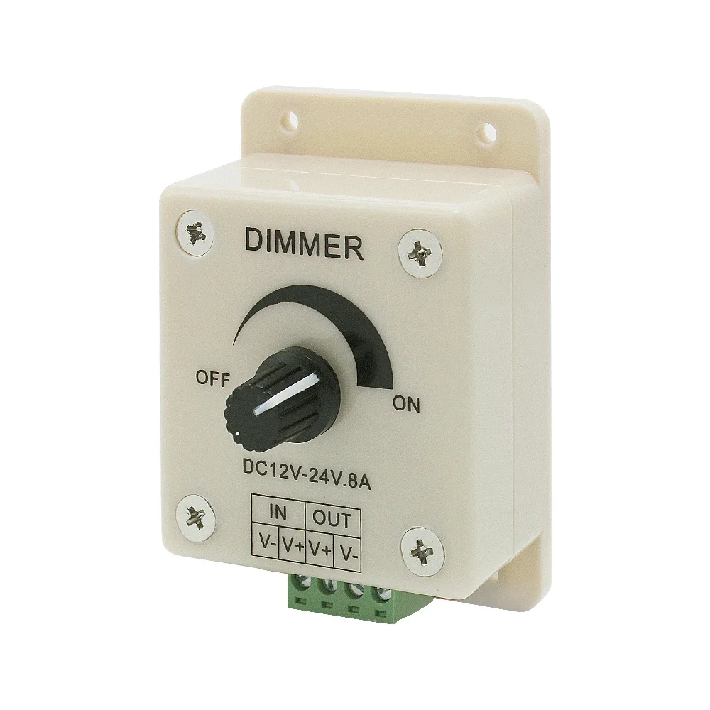 led dimmer switch led strip controller led dimmer controller led strip switch 1pcs LED Dimmer Switch DC 12V 24V 8A Brightness Adjustable Single Color 1 Channel for LED Strip Light