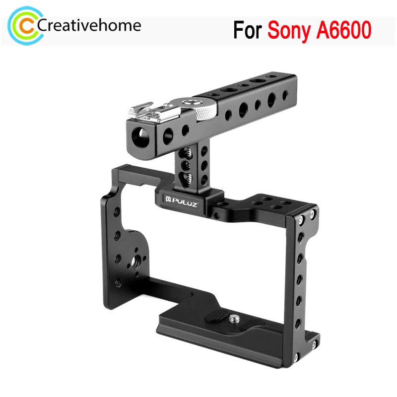 Gabbia Per Videocamera Puluz Per Sony A6600 / Ilce-6600 Gabbia Per Stabilizzatore In Metallo Per Fotocamera Con Maniglia