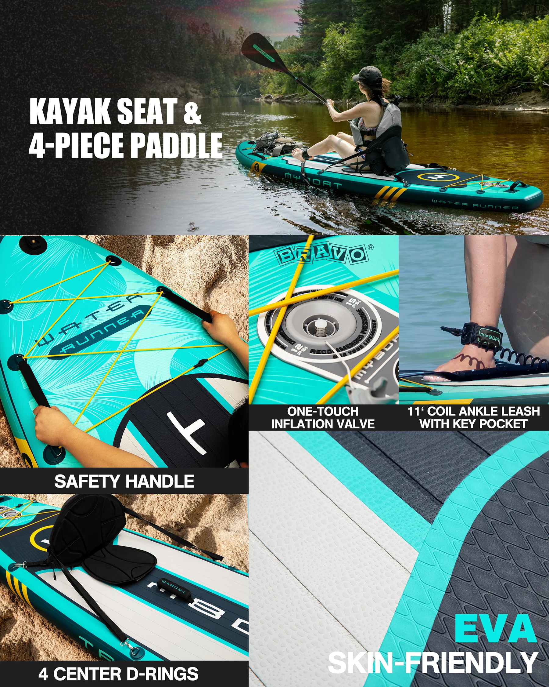 Myboat Stand Up Paddle Board 10\'6\'\'x35\'\'x6\'\' Extra Wide Adult Standing Style Aquatic Fishing With Accessories SUP 2024 New