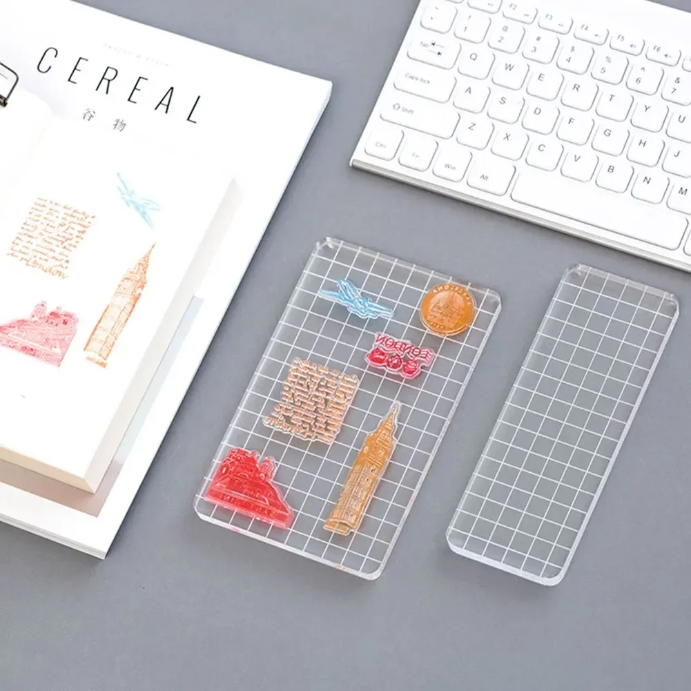 Acrylic Block For Clear Stamp Cling Mounted Rubber Stamps DIY Scrapbooking Photo Album Decorative Handmade Tool Wax Stamp Pad clear stamps clear rubber stamps acrylic stamp block