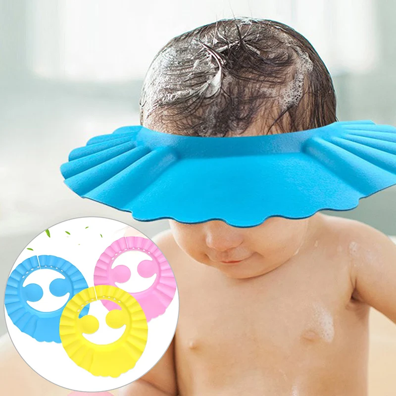 Baby Shower Cap Adjustable Shield Waterproof Ear Eye Protection 