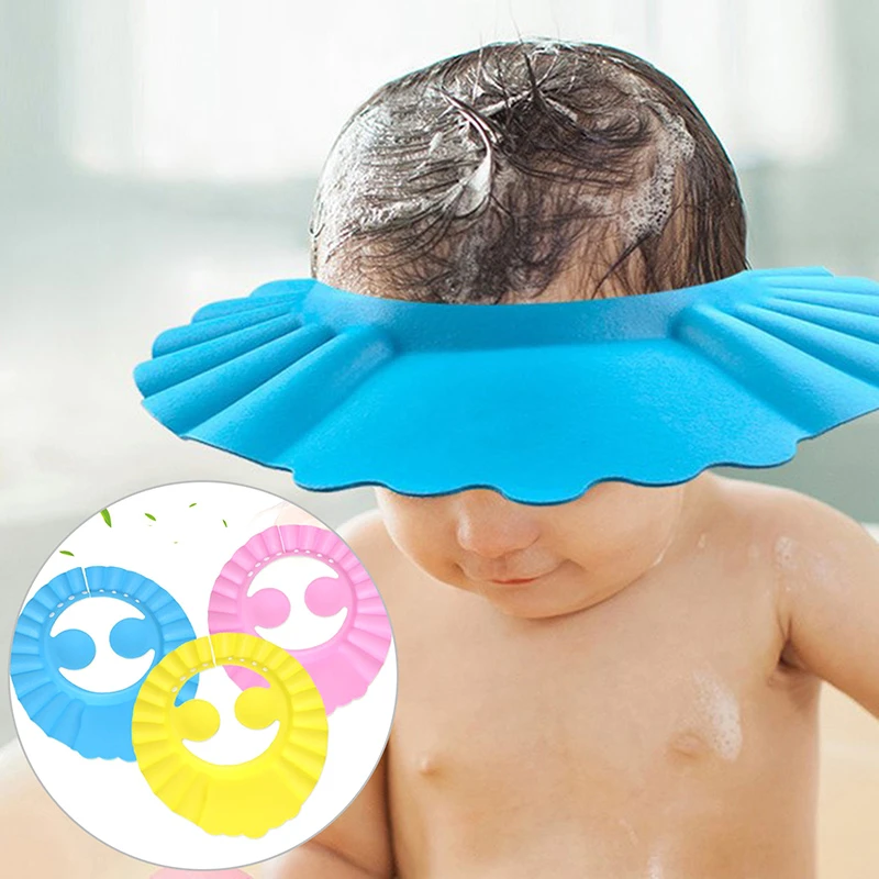 Adjustable Baby Shower Caps Child Kids Waterproof Shampoo Hat Boys Girls  Visor Caps Wash Hair Bath Shield Ear Eye Protection - Shampoo Cap -  AliExpress