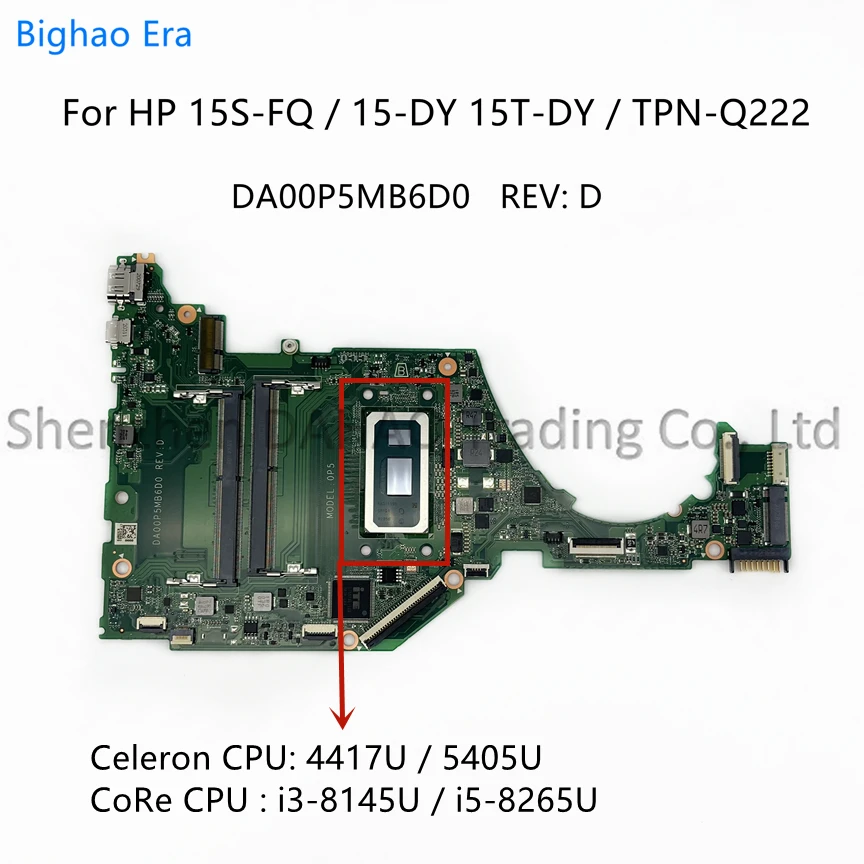 Laptop Motherboard para hp Da00p5mb6d0 15-dy 15s-fr 15s-fq Intel 5405u I38145u I59265u Cpu Tpn-q222 L63559601 L63558-601