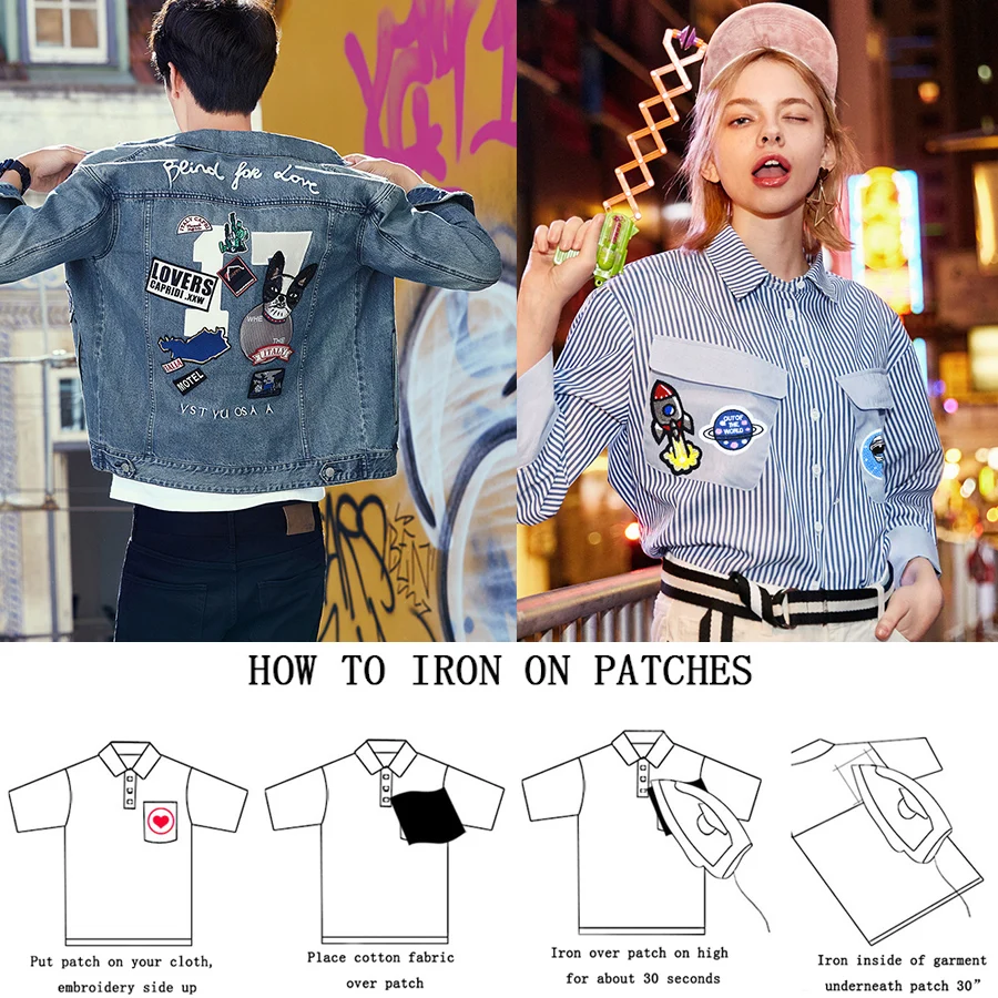 1PCS Pop Style Text Patch for Clothing Embroidery Sewing Applique Funny Graffiti Patch DIY Jacket Windbreaker Jeans Bag Garment