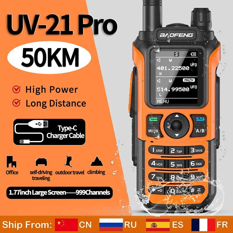 BaofengUV21Pro999CHDualBandPowerfulWaterproofTYPECHamRadio